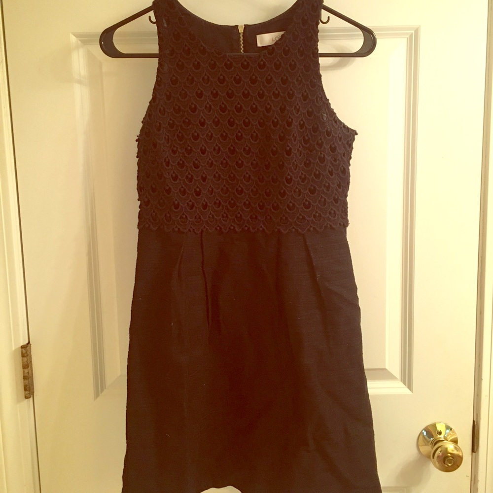 Black cotton cocktail dress